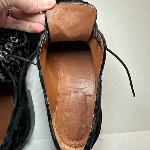 Givenchy Derby Shoes Black IT 38 Lace Velvet Leather Oxford - Picture 10 of 14
